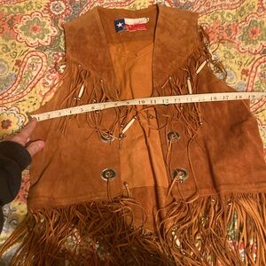 Liz & Parker suede leather fringe western vest M